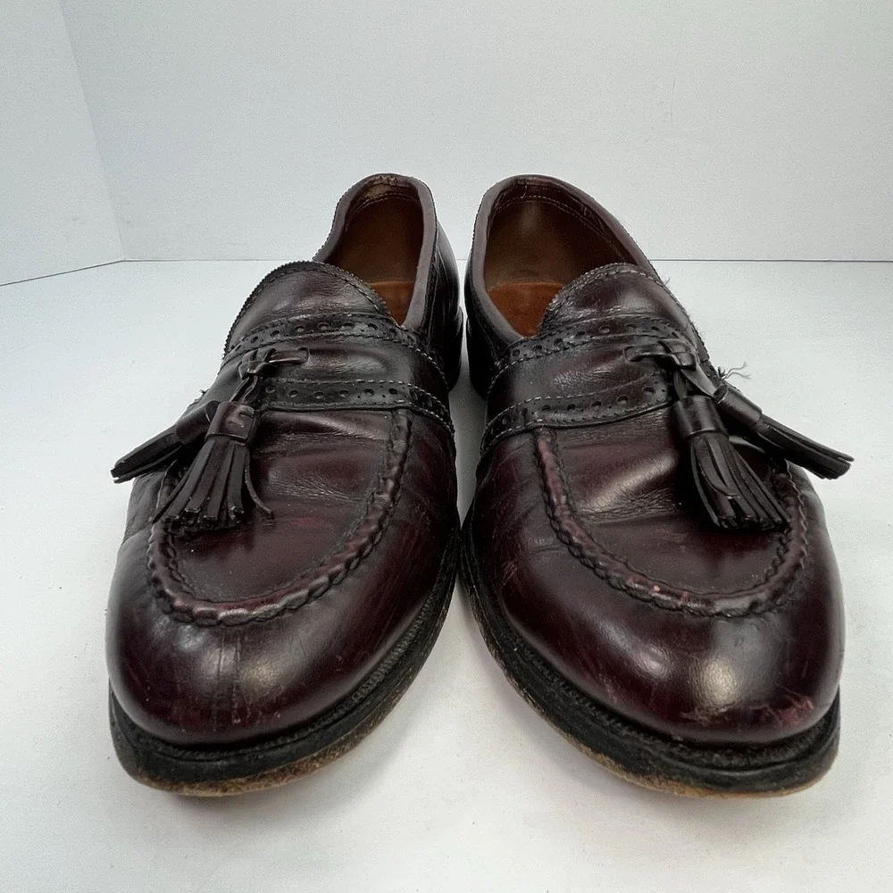 Allen Edmonds Harvard Casual Dress Shoes Burgundy Leather Loafers Size Size 8.5D